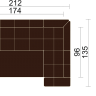Угловой кухонный диван МАДРИД 136x170 см