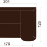 Угловой кухонный диван ЧИКАГО 116х124 см