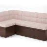 Кухонный диван угловой Остин   рогожка Delon беж/reex brown