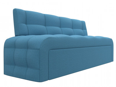 Диван кухонный прямой Люксор, Амур 10 голубой, Рогожка