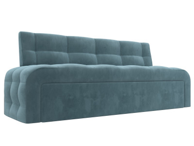 Диван кухонный прямой Люксор, SEVEN 113 бирюзовый, Велюр