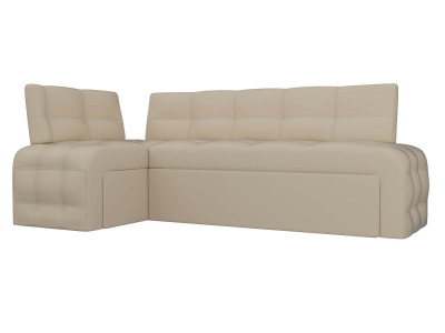 Диван кухонный угловой Люксор, Бежевый, Экокожа, 28592